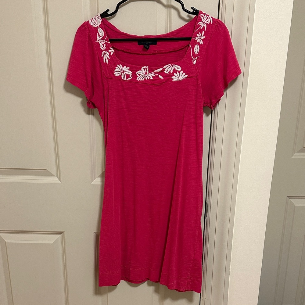Banana Republic Pink Embroidered Sundress